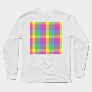 Rainbow Checkered Pattern | Multicolor Pattern Long Sleeve T-Shirt